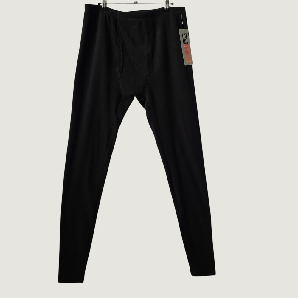 32 Degrees Heat Thermal Leggings Mens L Black New Fleece Lined Base Layer